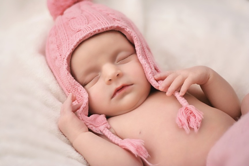 Newborn Cute Girl Baby Blanket Pink Hat New
